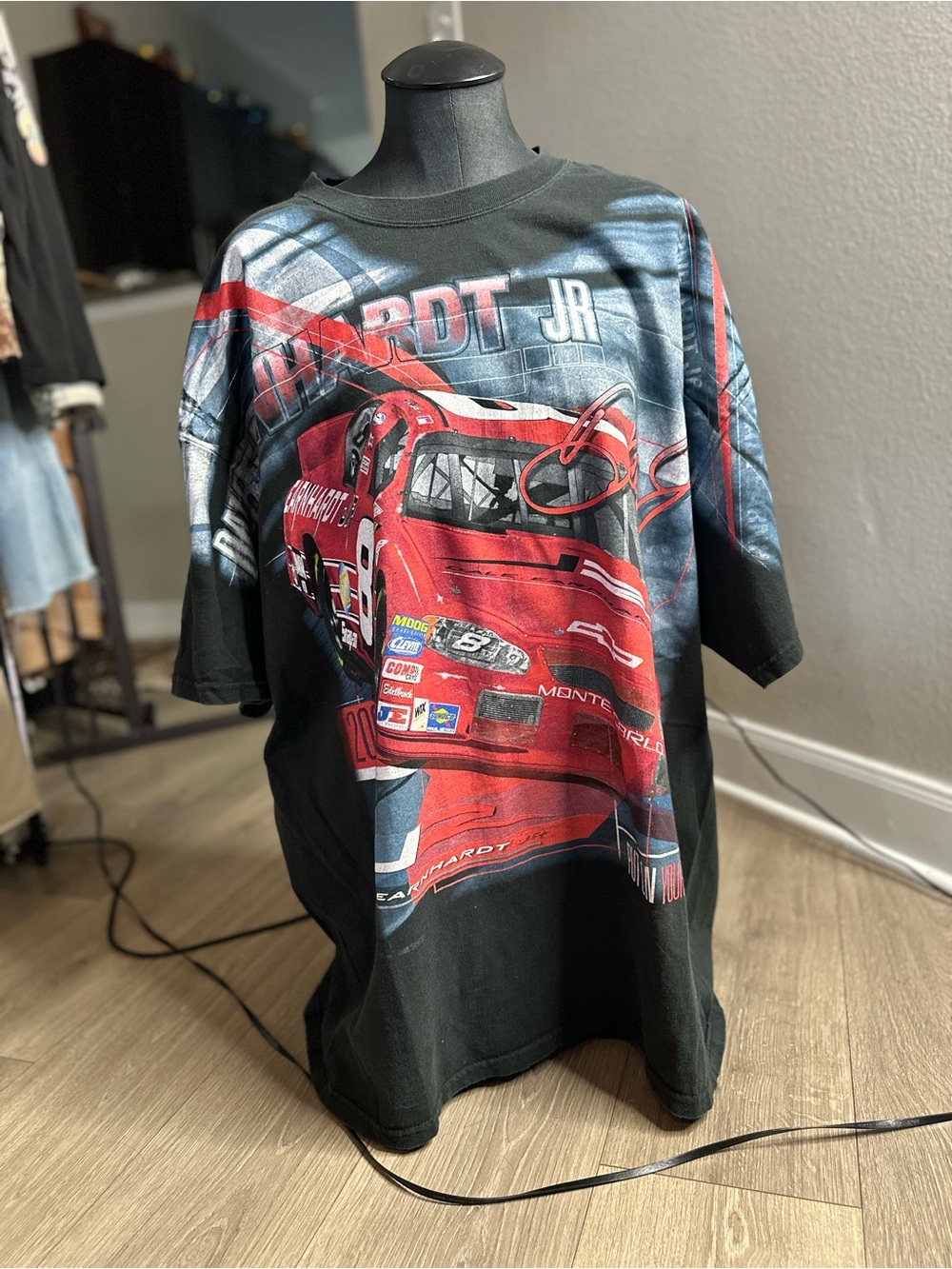 Chase Authentics Black T‑Shirt with Red Race Car Graphic